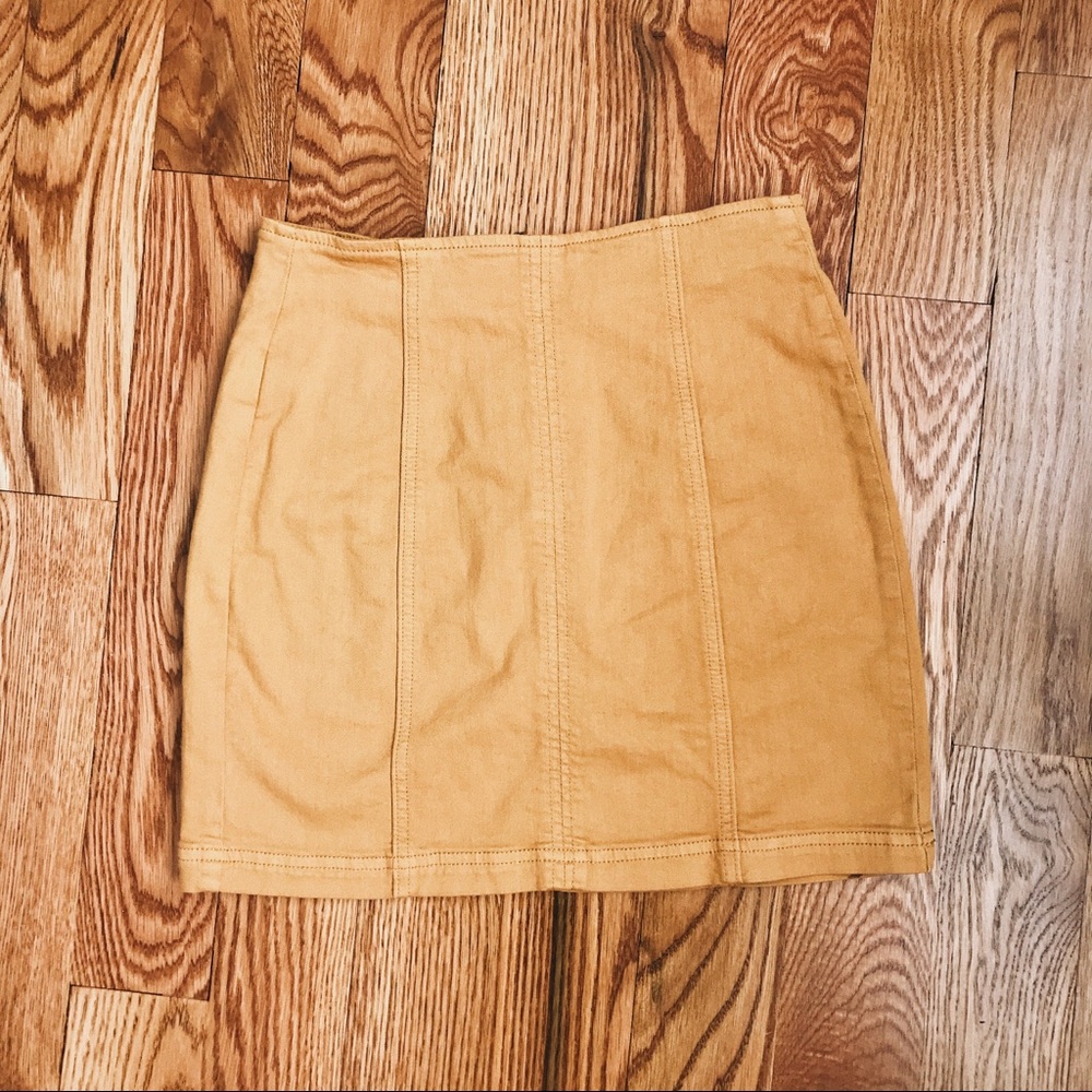 Pacsun Yellow Mini Denim Skirt, Never worn before